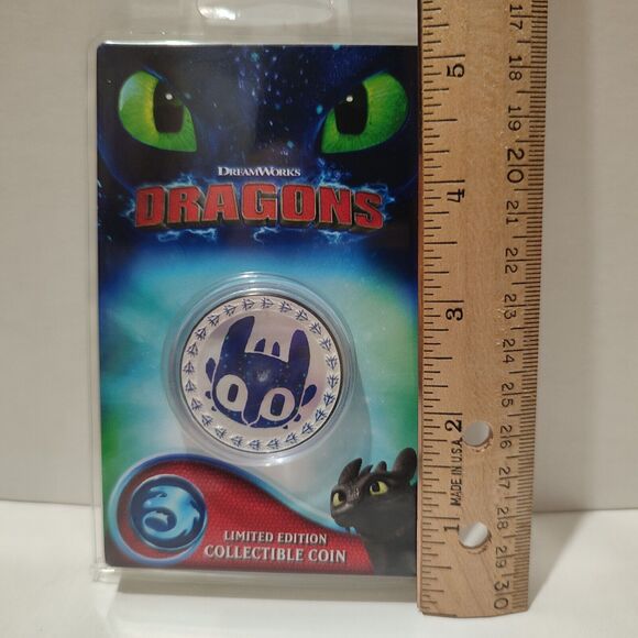 How To Train Your Dragon Toothless Limited Edition Coin Official Badge Pin - Picture 5 of 5